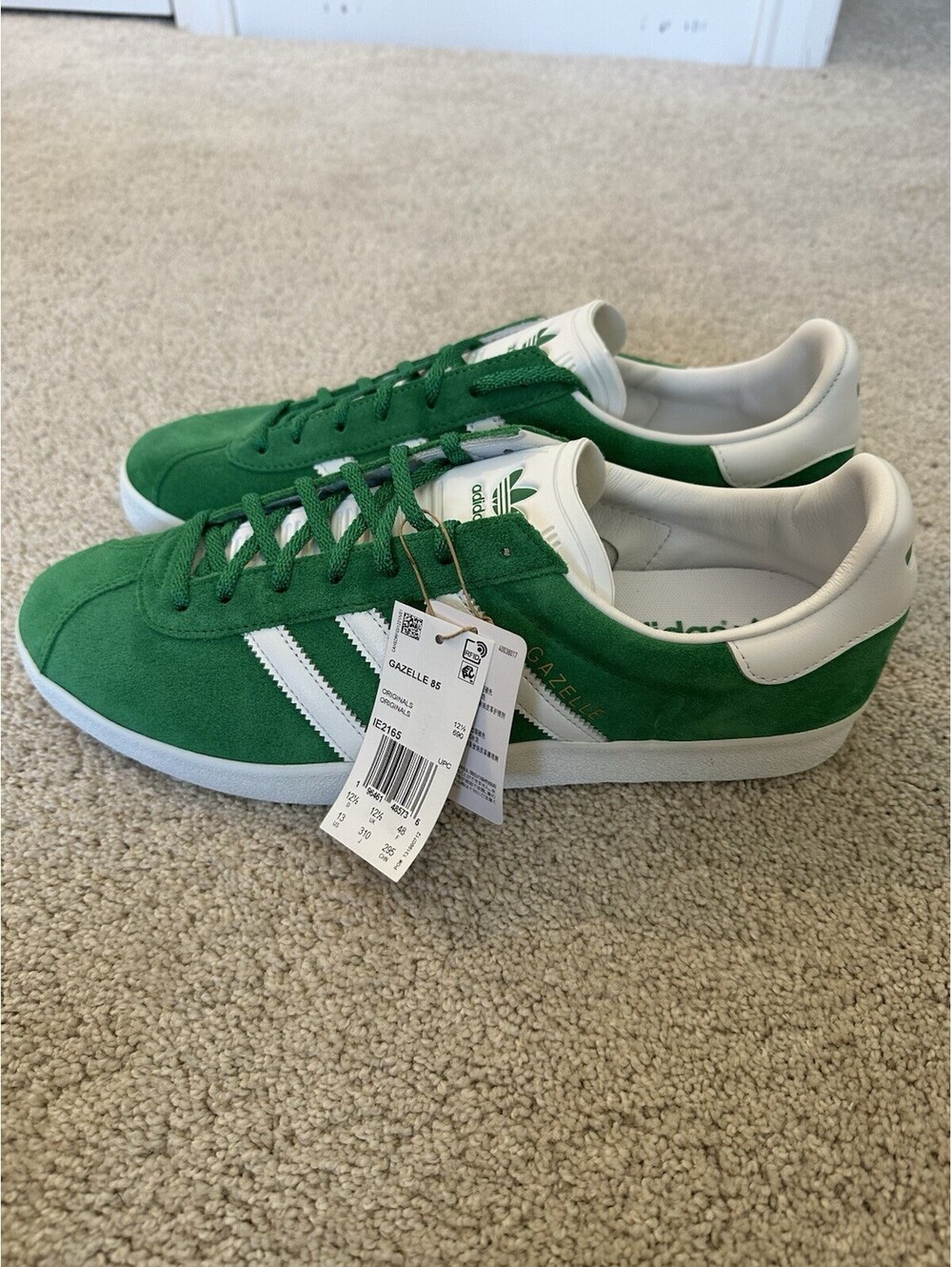 Adidas Gazelle 85 GREEN/FTWWHT/GOLDMT Men’s Shoes Size 13